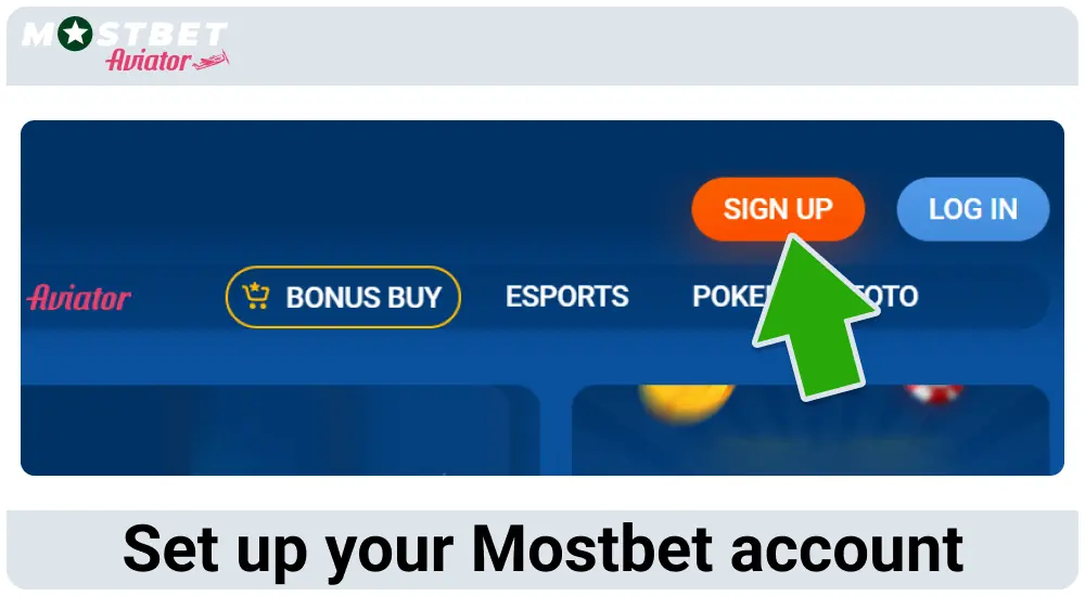 Create an account with Mostbet Aviator Pakistan